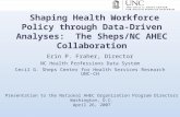 Shaping Health Workforce Policy through Data-Driven Analyses:  The Sheps/NC AHEC Collaboration