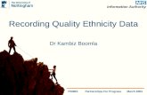 Recording Quality Ethnicity Data