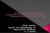 Karin  Hannes Centre for Methodology of Educational Research K.U.Leuven
