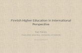 Finnish H igher E ducation  in International  P erspective