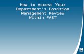 How to Access Your Department’s Position Management Review Within FAST