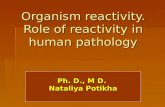 Organism reactivity. Role of reactivity in human pathology
