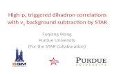 High- p T triggered  dihadron  correlations with  v n  background subtraction  by STAR