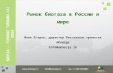 Рынок  биогаза  в России и мире Иван  Егоров,  директор  биогазовых  проектов  AEnergy
