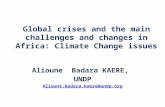 Global  crises and the main challenges and changes in Africa:  Climate  Change  issues