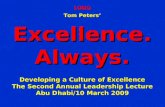 LONG Tom Peters’ Excellence. Always. Developing a Culture of Excellence