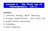 Lecture 2   The First Law of Thermodynamics  (Ch.1)