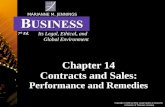 Chapter 14 Contracts and Sales: Performance and Remedies