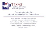 Presentation to the House Appropriations Committee