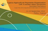 Cyprus Agricultural Payments Organization CAP: A member states’ perspective Socrates Socratous
