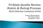 Tri-State Quality Review Rubric & Rating Process  ELA/Literacy  Lessons/Units