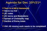 Agenda for  Dec 20 th /21 st