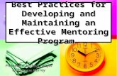 Best Practices for Developing and Maintaining an Effective Mentoring Program