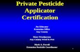 Private Pesticide Applicator Certification