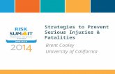 Strategies to Prevent Serious Injuries & Fatalities