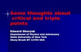 Some thoughts about  critical and triple points