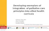 Developing exemplars of integration  of palliative care principles into allied health curricula