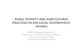 RURAL POVERTY AND AGRICULTURAL PRACTICES IN APA LOCAL GOVERNMENT, NIGERIA