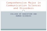 Comprehensive Major in Communication Sciences and Disorders