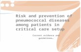 Risk and prevention of pneumococcal diseases among patients in critical care setup