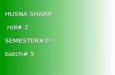 HUSNA SHARIF  roll# 2 SEMESTER#3 rd batch# 5