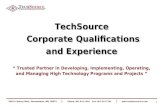 TechSource  Corporate Qualifications and Experience