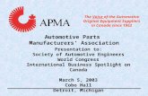Presentation to: Society of Automotive Engineers World Congress