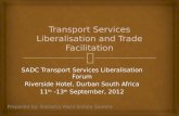 Transport Services Liberalisation and Trade Facilitation