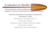 Evaluation as Quality Assurance: