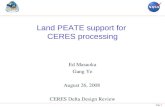 Land PEATE support for  CERES processing