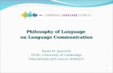 Philosophy of Language  on Language Communication Kasia  M. Jaszczolt