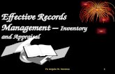 Effective Records Management –  Inventory and Appraisal