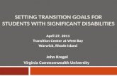 Setting Transition Goals for Students with Significant Disabilities