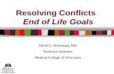 Resolving Conflicts  End of Life Goals