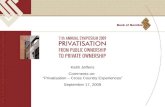 Keith Jefferis Comments on:  “Privatisation – Cross Country Experiences” September 17, 2009