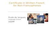 Certificate in Written French  for Non-Francophones