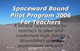 Spaceward Bound Pilot Program 2006 For Teachers