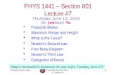 PHYS  1441  – Section 001 Lecture  #7