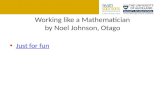 Working like a Mathematician by Noel Johnson,  Otago