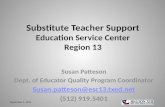 Substitute Teacher Support Education Service Center Region 13