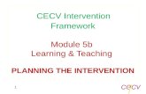 CECV Intervention  Framework Module 5b  Learning & Teaching  PLANNING THE INTERVENTION