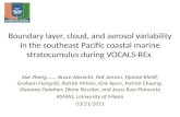 Scientific objectives:   Characterize variations of the coastal BL, clouds, and aerosols