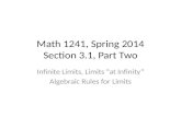 Math 1241, Spring 2014 Section 3.1, Part Two