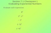 Section 7.1 Checkpoint 1 Evaluating Exponential Numbers