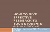 How to Give Effective Feedback to Your Students by Susan M.  Brookhart