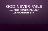 GOD NEVER FAILS