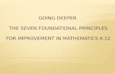 GOING DEEPER  the Seven FOUNDATIONAL PRINCIPLES  For Improvement in Mathematics K-12