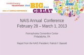 NAIS Annual  Conference February 28 – March 1, 2013