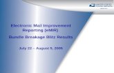 Electronic Mail Improvement Reporting (eMIR)  Bundle Breakage Blitz Results