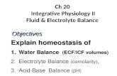 Ch 20  Integrative Physiology II Fluid & Electrolyte Balance